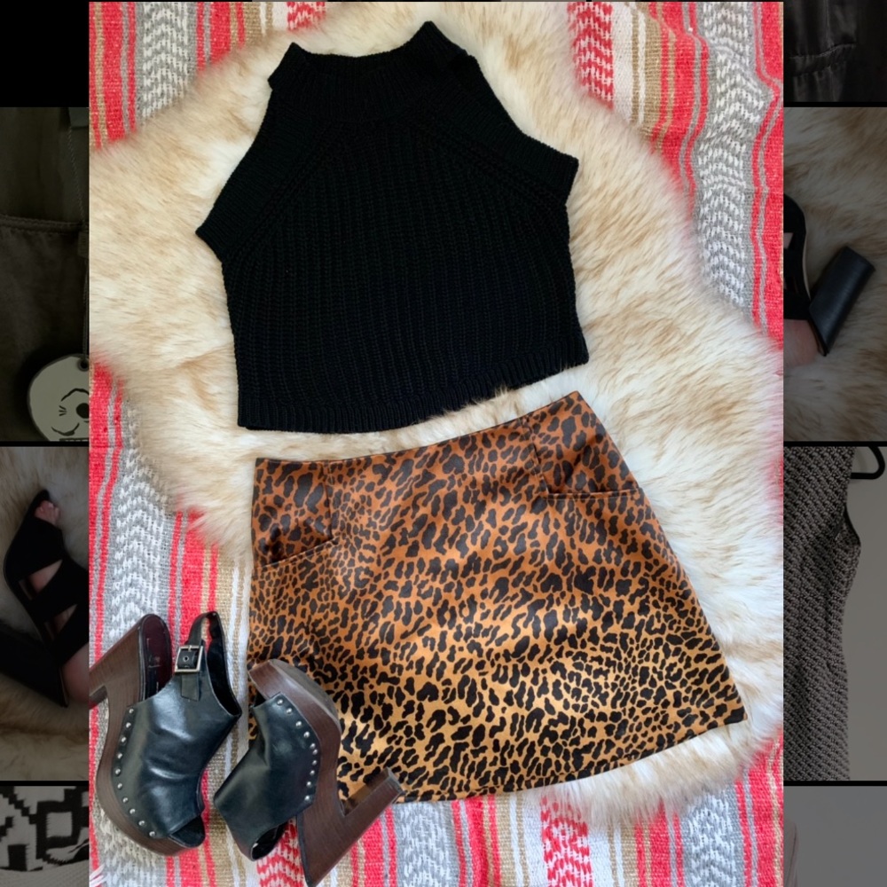 Urban Outfitters Leopard Mini Skirt